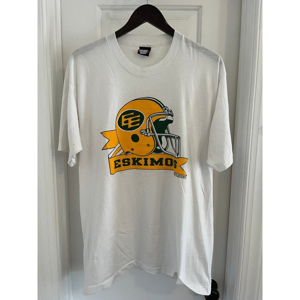 Vintage Screen Stars Best Edmonton Eskimos CFL T-Shirt White XL Single Stitch